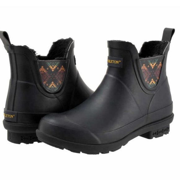 🌸 Pendleton Chelsea Patterned Rainboot Waterproof & Traction Sole Black SIZE 6 - Picture 2 of 16